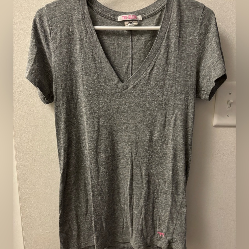 Victoria’s Secret PINK Grey V-Neck Tee